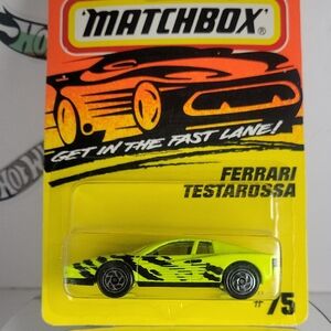 Matchbox Ferrari Testarossa Toy Car - Neon Yellow